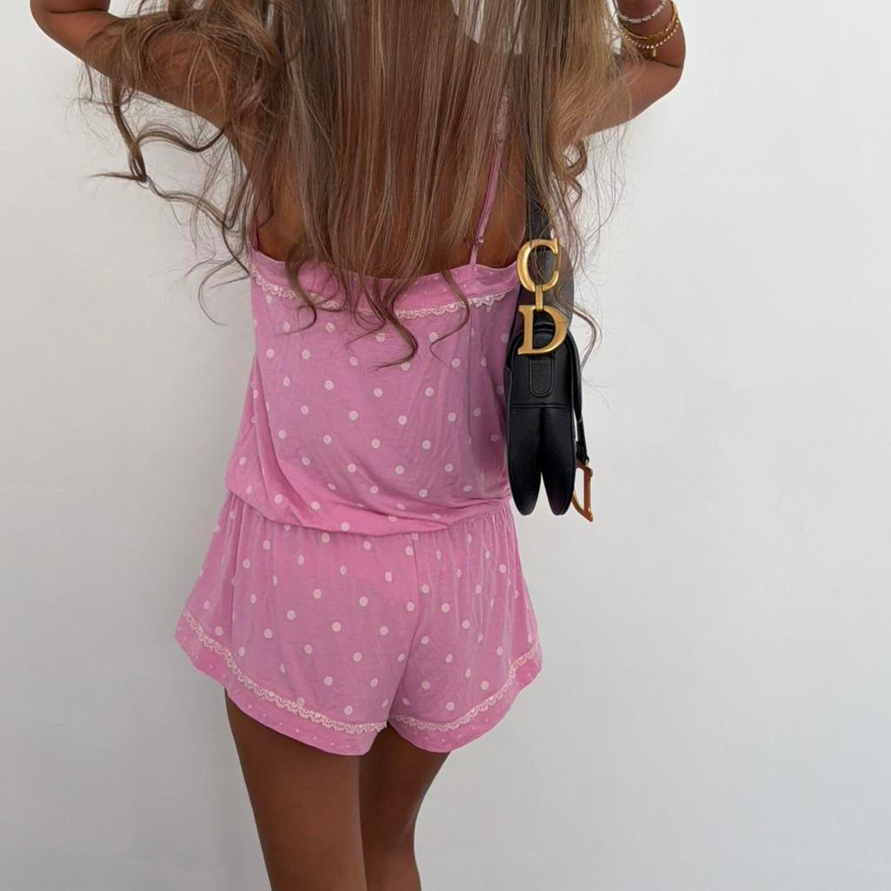 Vintage 90’s Victoria’s Secret polka dot romper