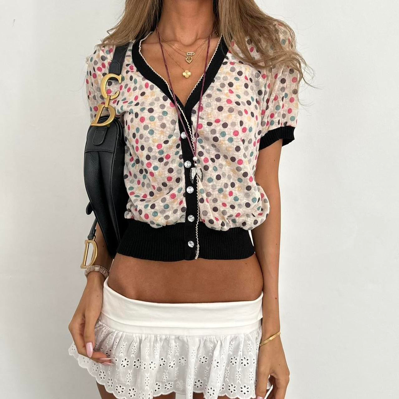 Vintage 2000’s polka dot cardigan