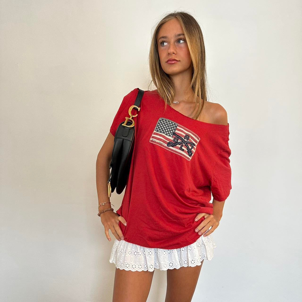 Vintage Polo Ralph Lauren red off shoulder top