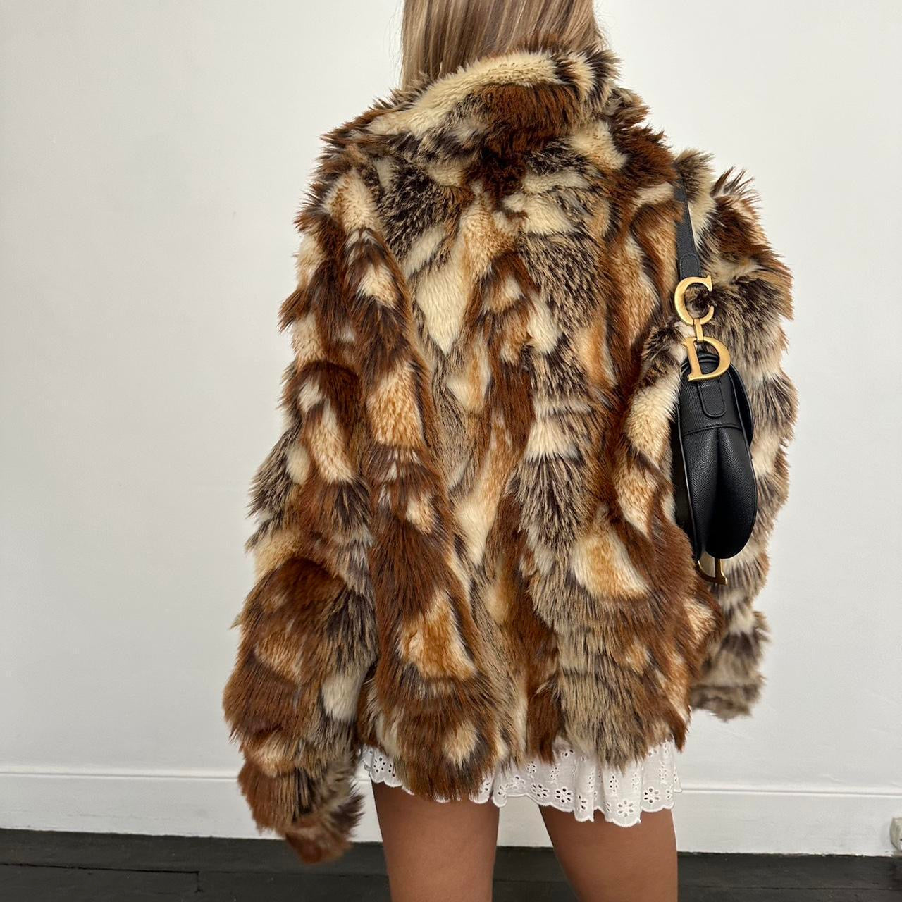 Vintage 2000’s brown faux fur jacket