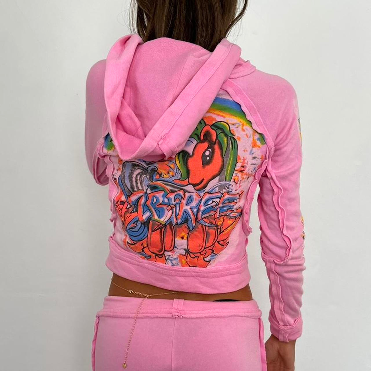 Vintage 2000s pink hoodie and sweatpants set