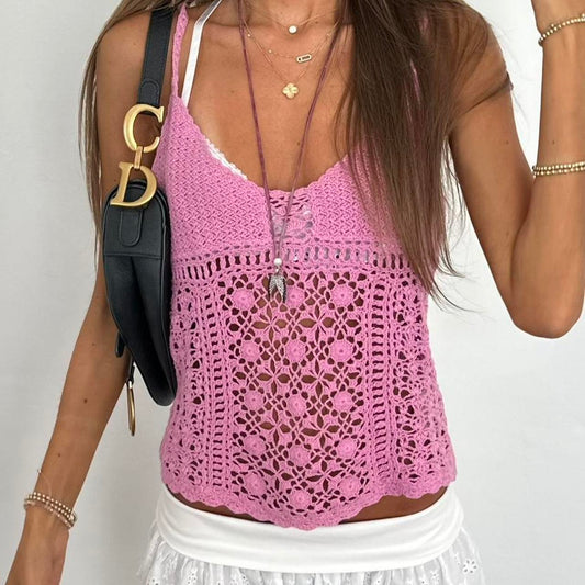 Vintage 2000’s pink crochet top