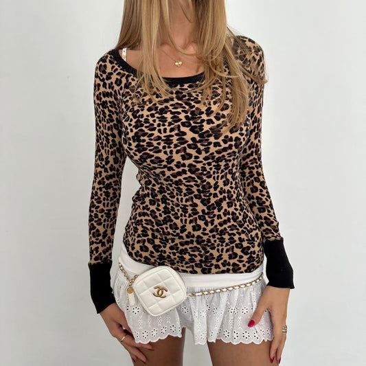 Vintage 2000s leopard long sleeve top