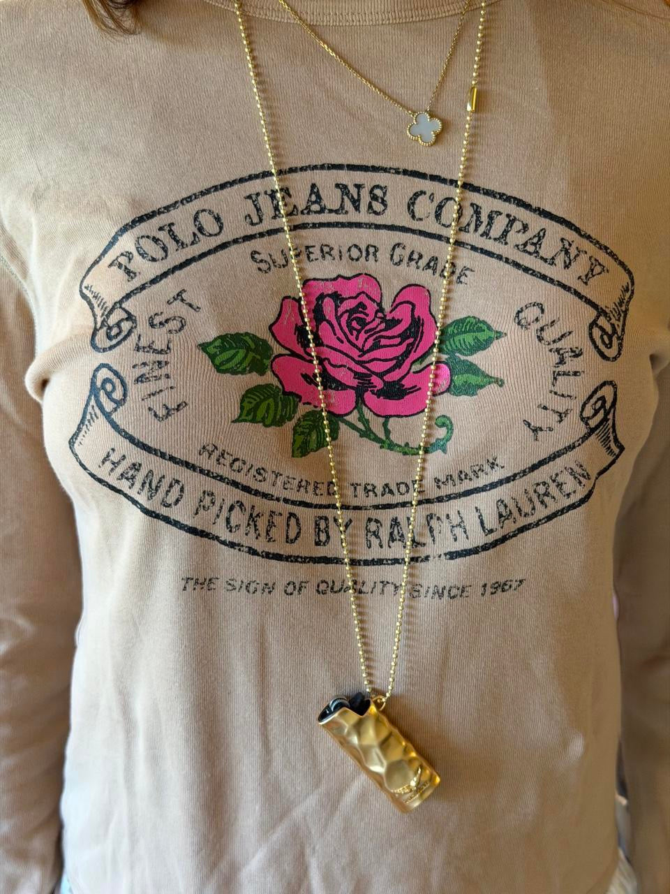 Vintage 00’s brown Polo Ralph Lauren long sleeve top