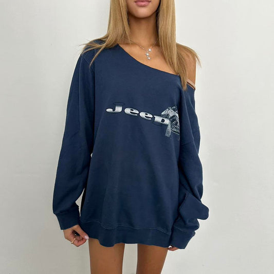 Vintage 90’s navy Jeep girl sweater