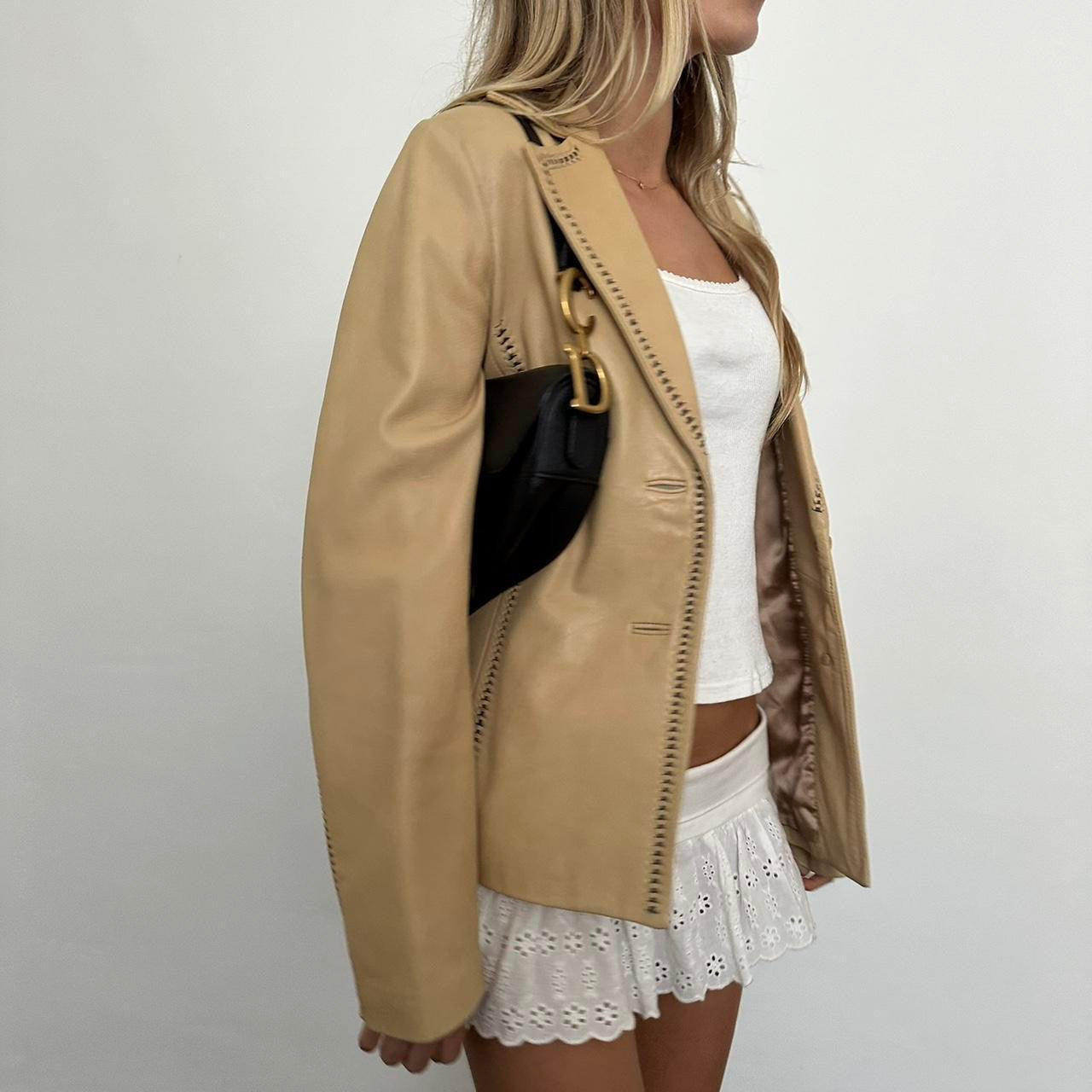 Vintage 2000’s tan leather jacket