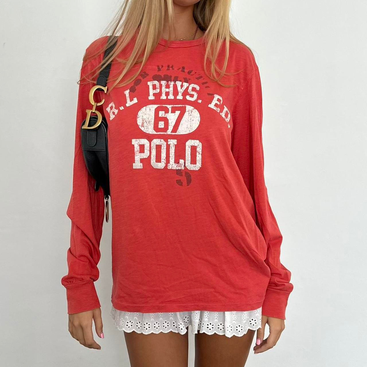 Vintage 2000’s Polo Ralph Lauren red long sleeve top