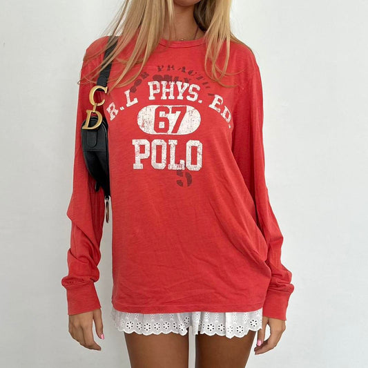 Vintage 2000’s Polo Ralph Lauren red long sleeve top