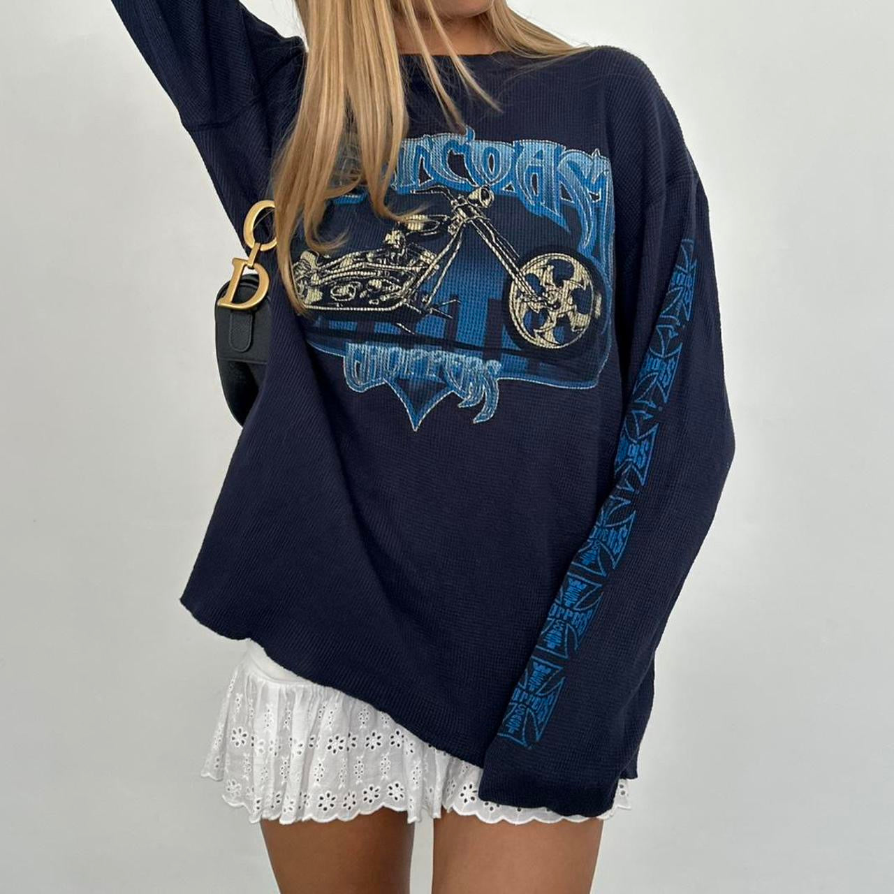 Vintage 90’s West Coast Choppers waffle long sleeve top