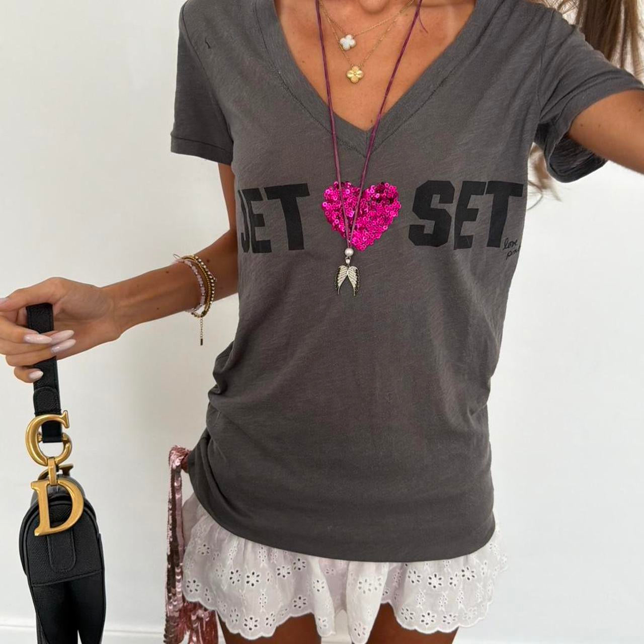 Vintage 2000’s Victoria’s Secret Jet set grey top