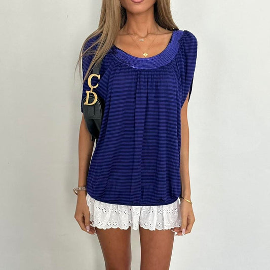 Vintage 2000s purple striped sequin top