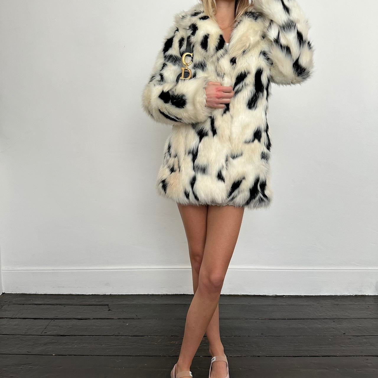 Vintage two tone faux fur jacket