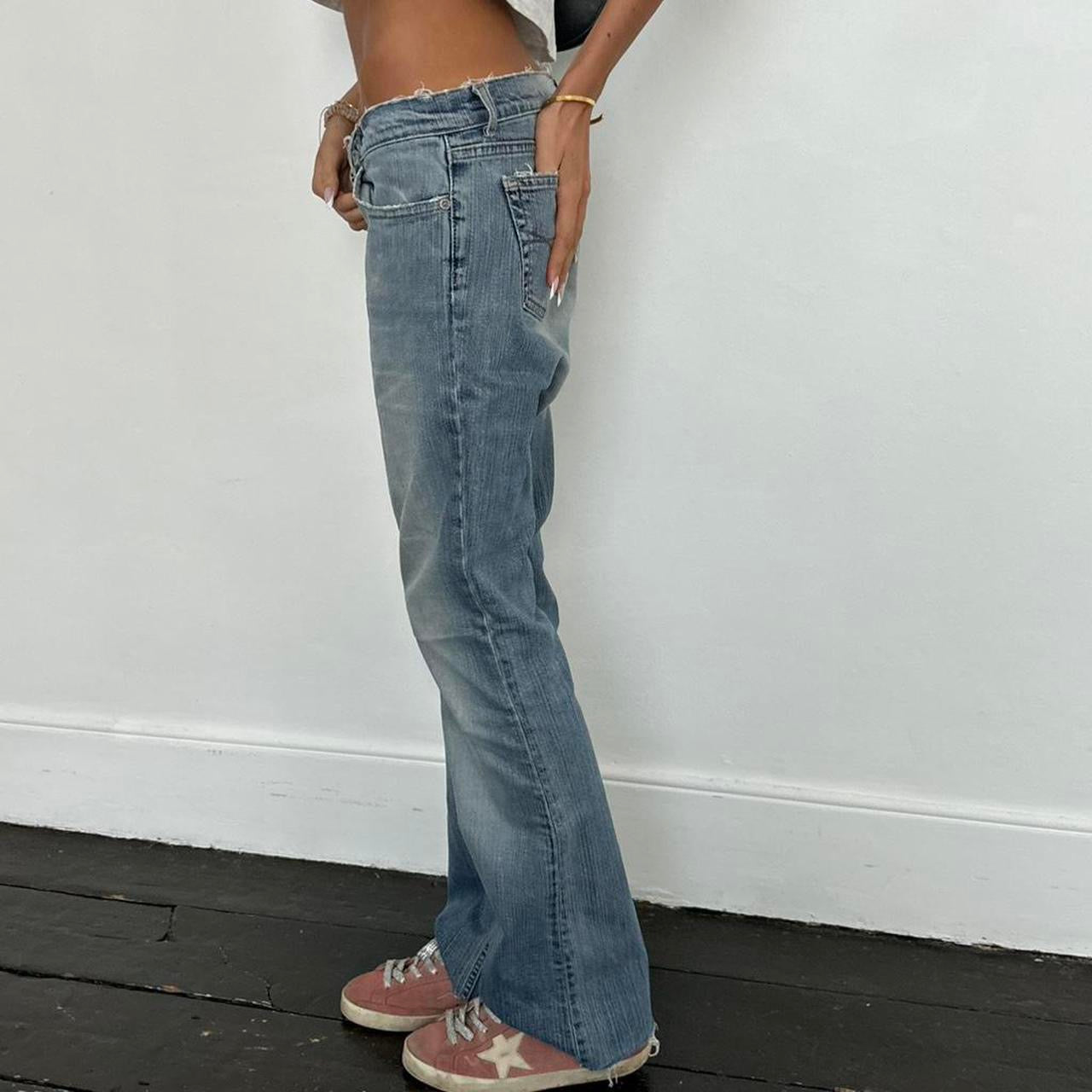 Vintage 00s distressed bootcut jeans