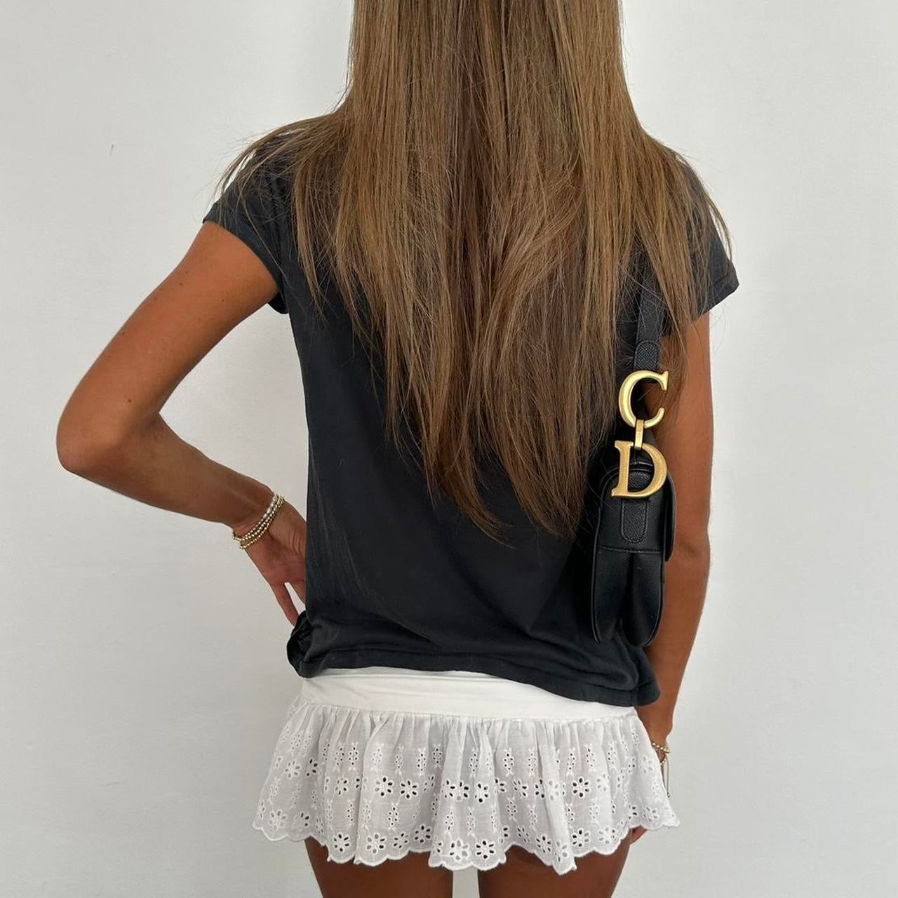 Vintage 2000’s Rolling Stones grey off the shoulder top