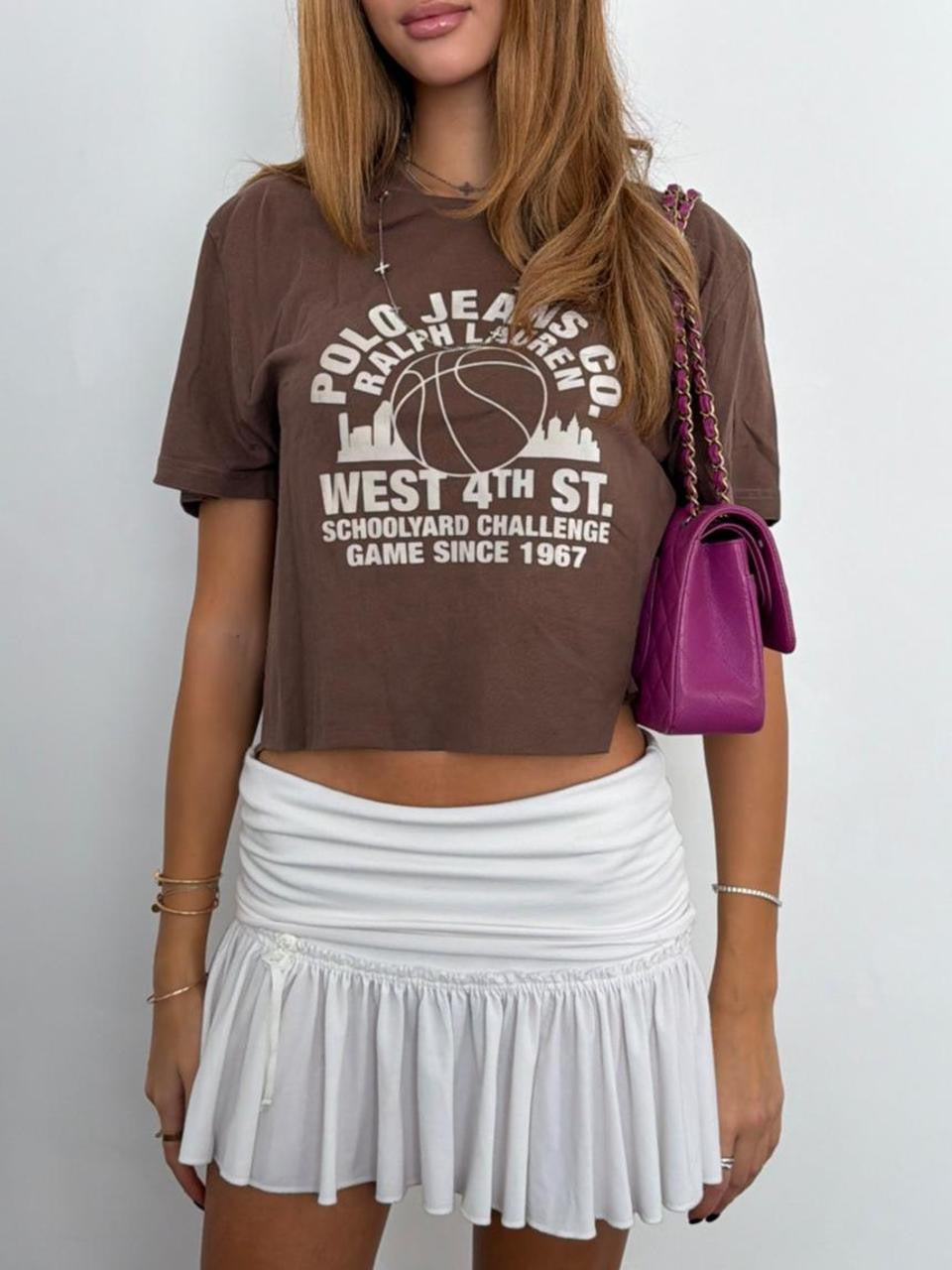 Vintage 00’s Ralph Lauren brown relaxed baby tee