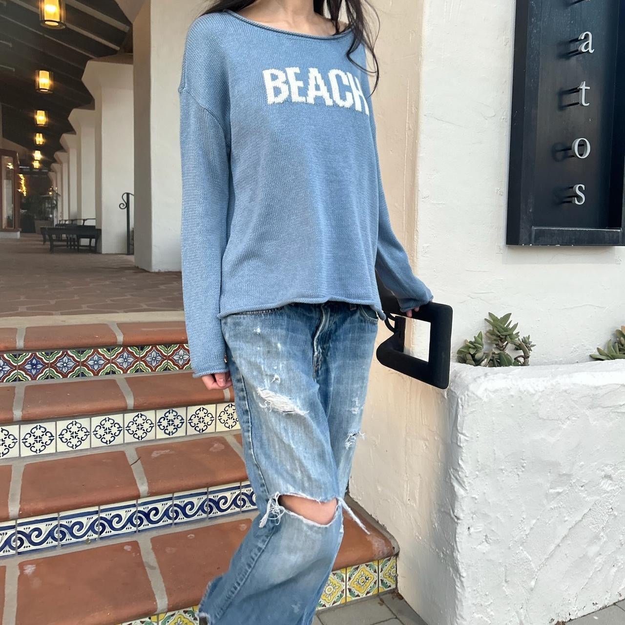 Vintage Beach off the shoulder sweatshirt