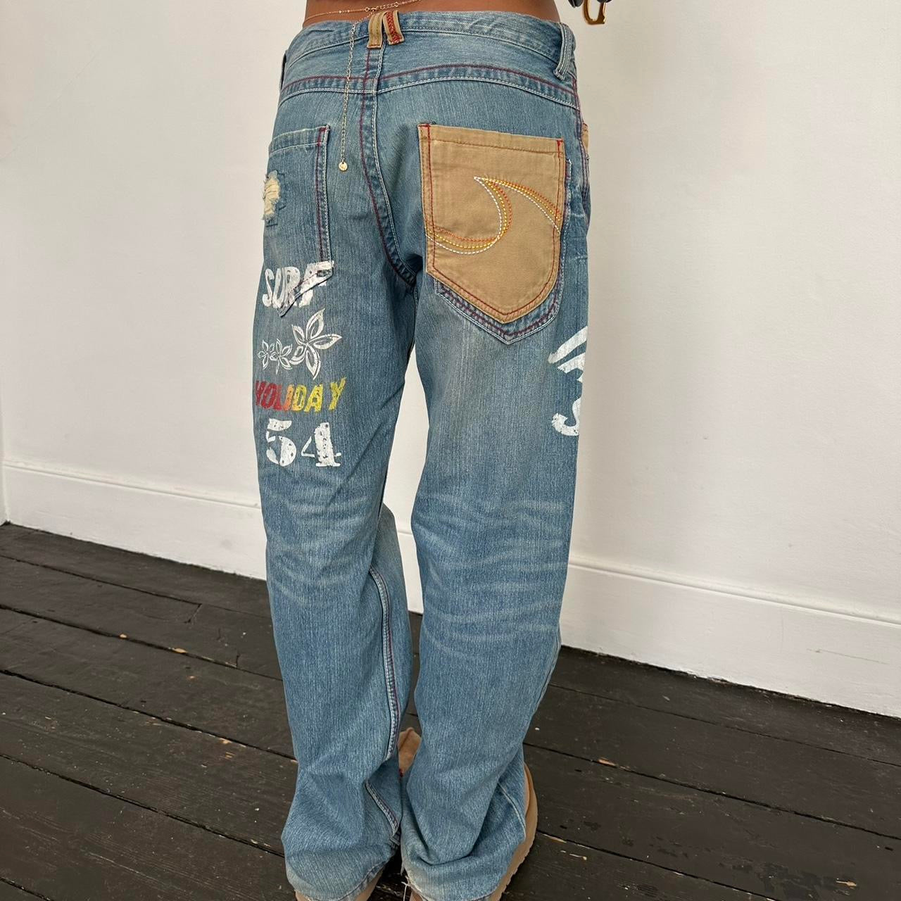 Vintage 90s blue wash rare surf jeans 🩵🐬🏄🏼‍♀️