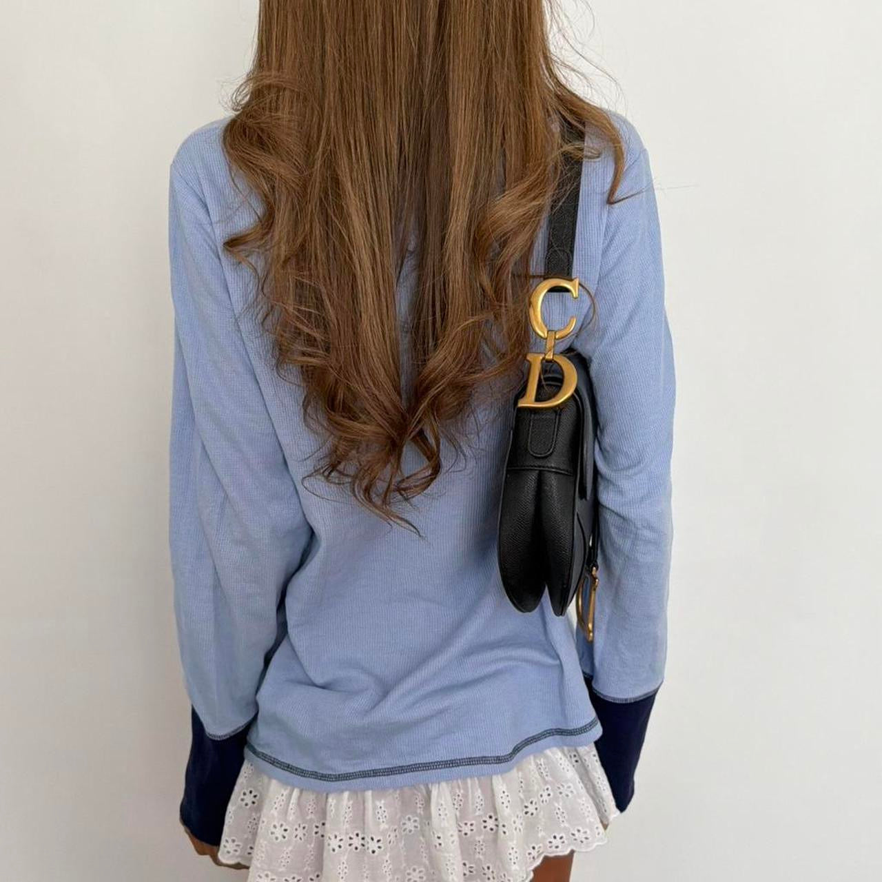 Vintage 90’s blue waffle Tommy Hilfiger long sleeve top