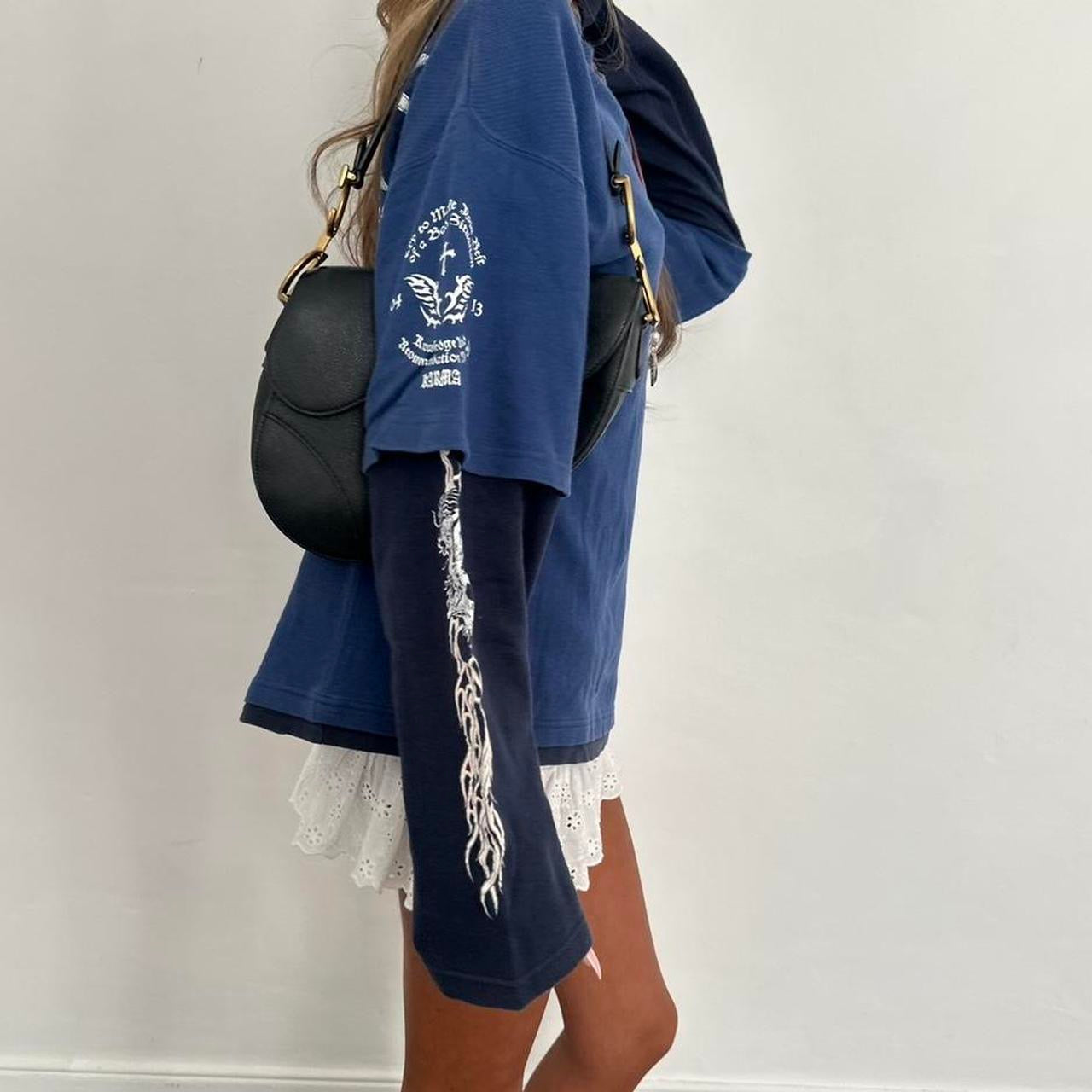 Vintage rare double layered graphic long sleeve top