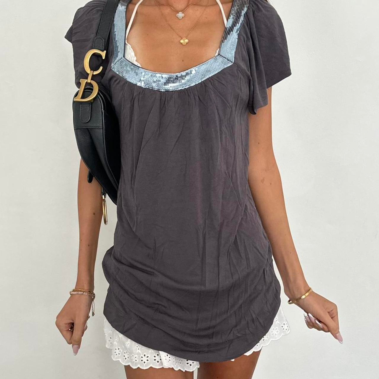 Vintage 90’s grey sequin top