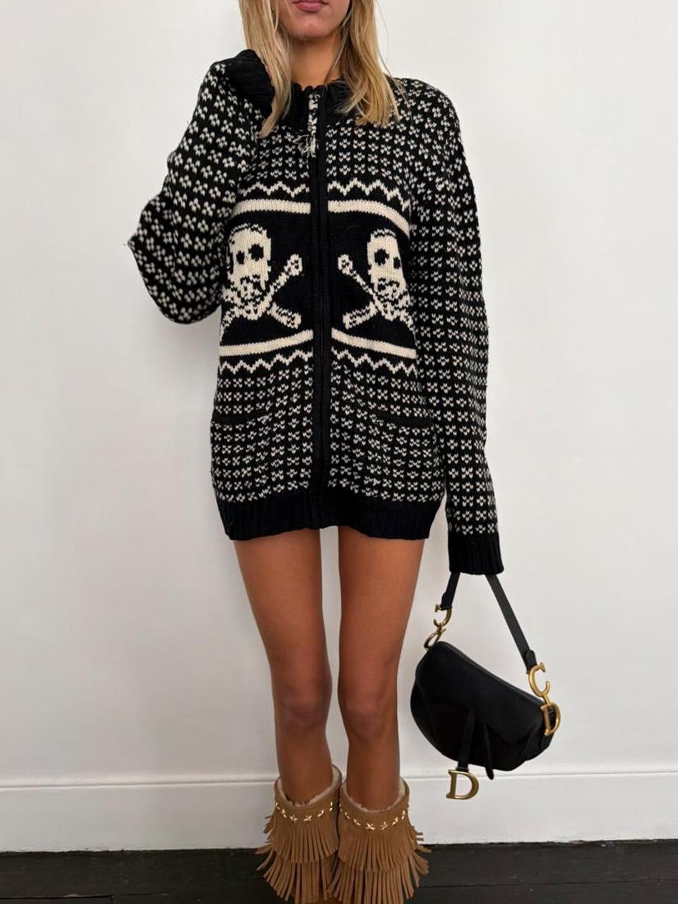 Vintage 00’s knit zip up cardigan jacket