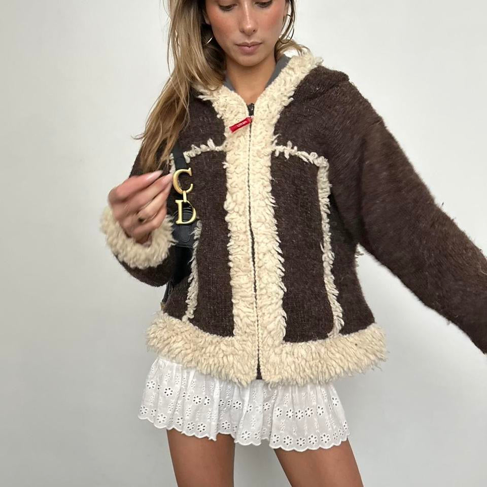 Vintage knitted brown jacket