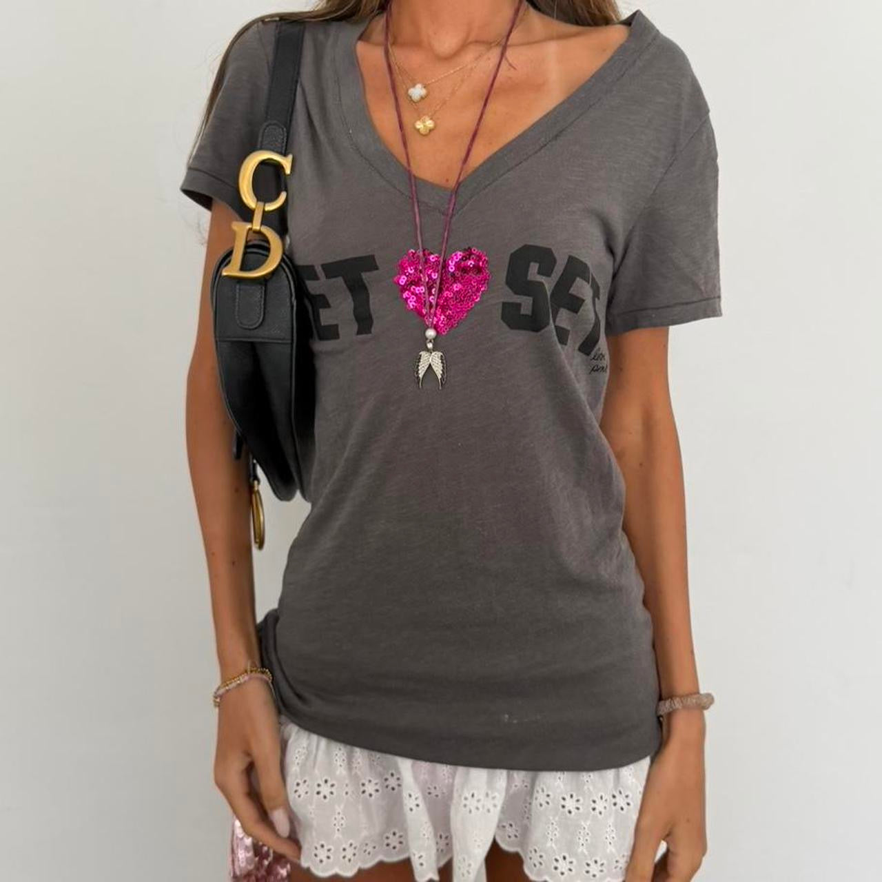 Vintage 2000’s Victoria’s Secret Jet set grey top