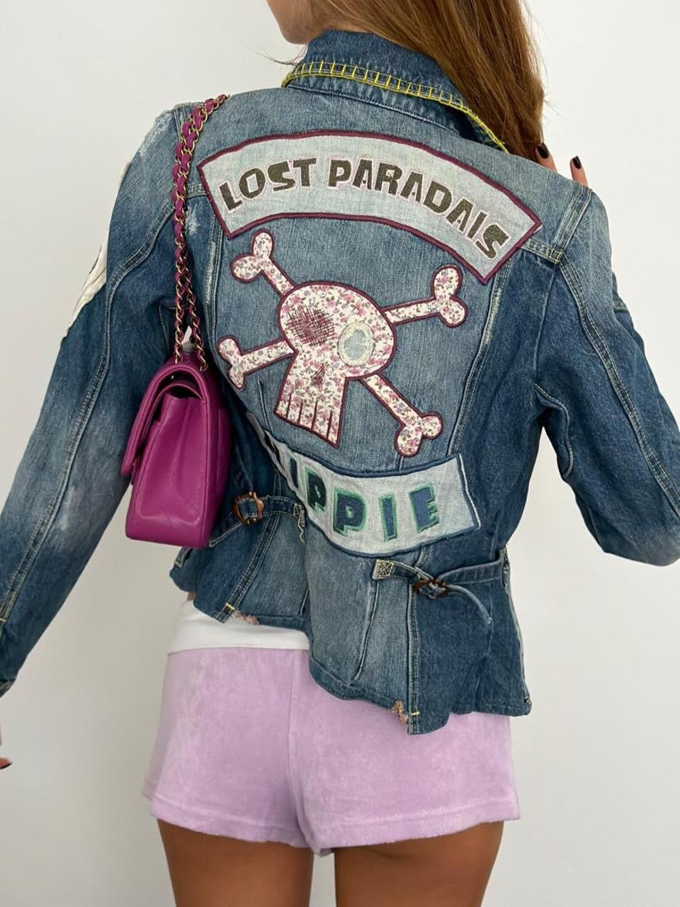 Vintage 00’s denim hippie patch jacket