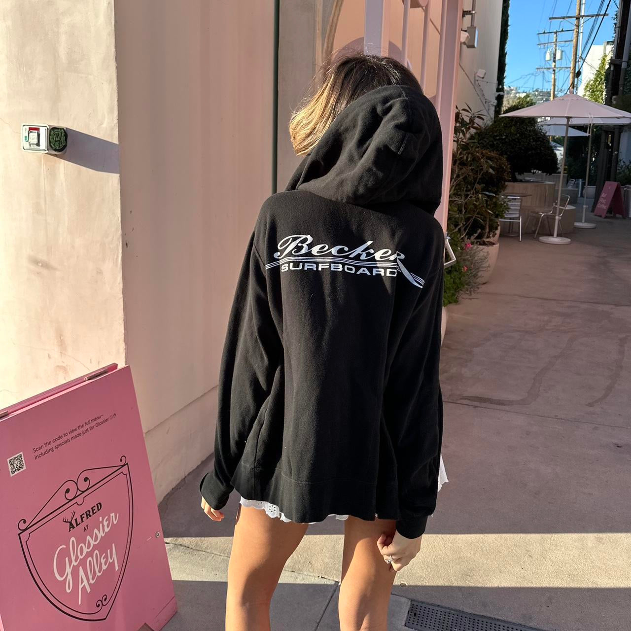 Vintage 90s surf black oversized zip up hoodie 🖤