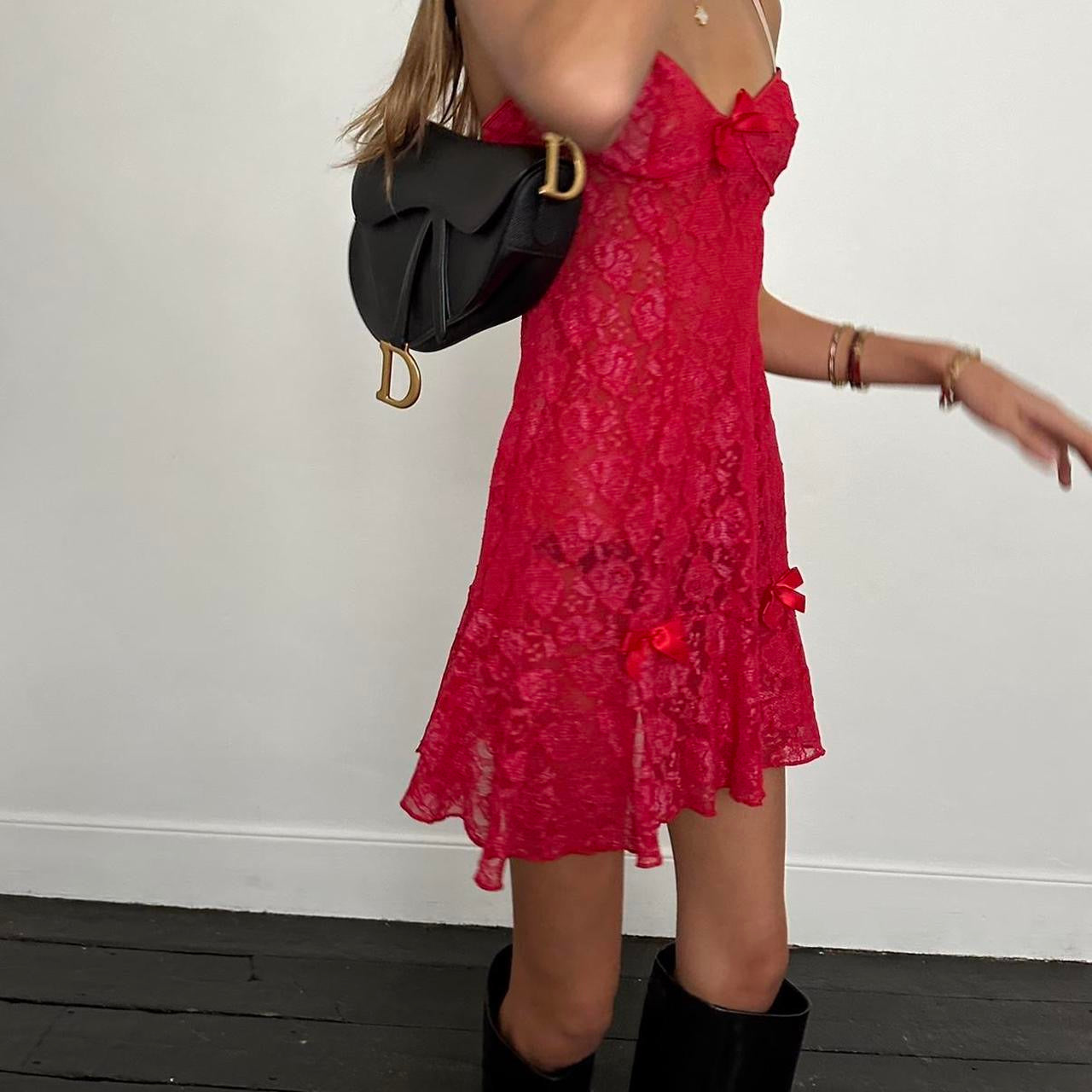 Vintage 90’s red lace dress