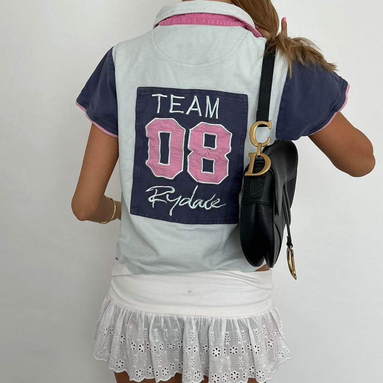 Vintage 2000’s short sleeve polo Team 08 top