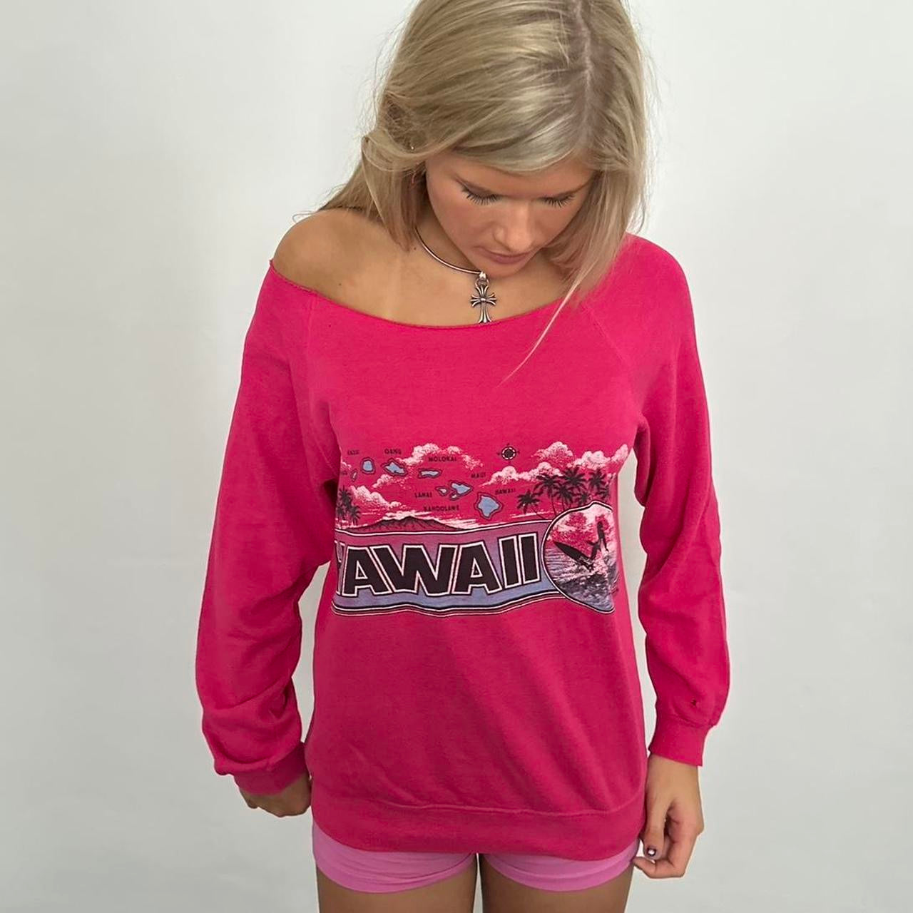 Vintage 90’s Hawaii off the shoulder sweatshirt