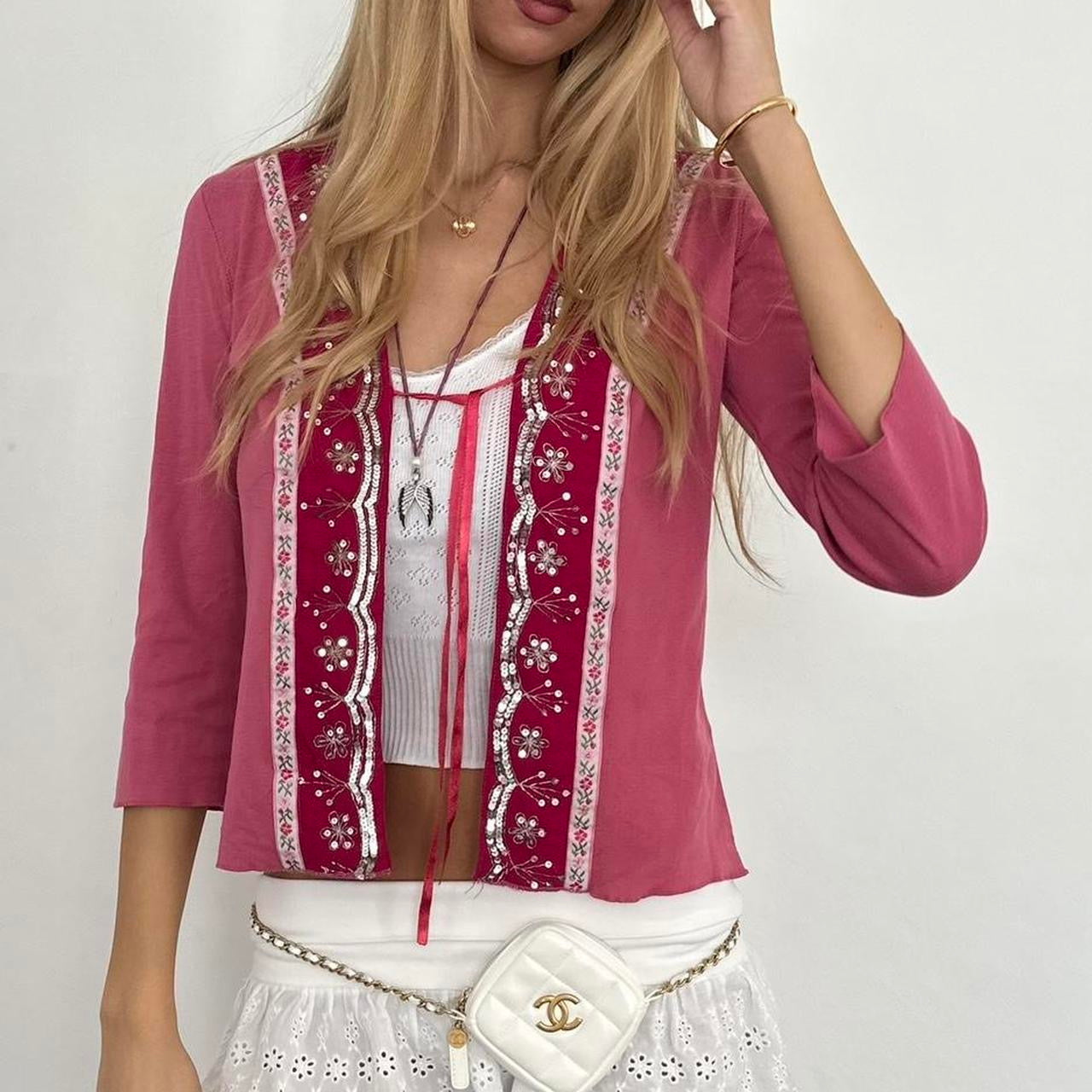 Vintage 90’s floral pink & red dreamy cardigan