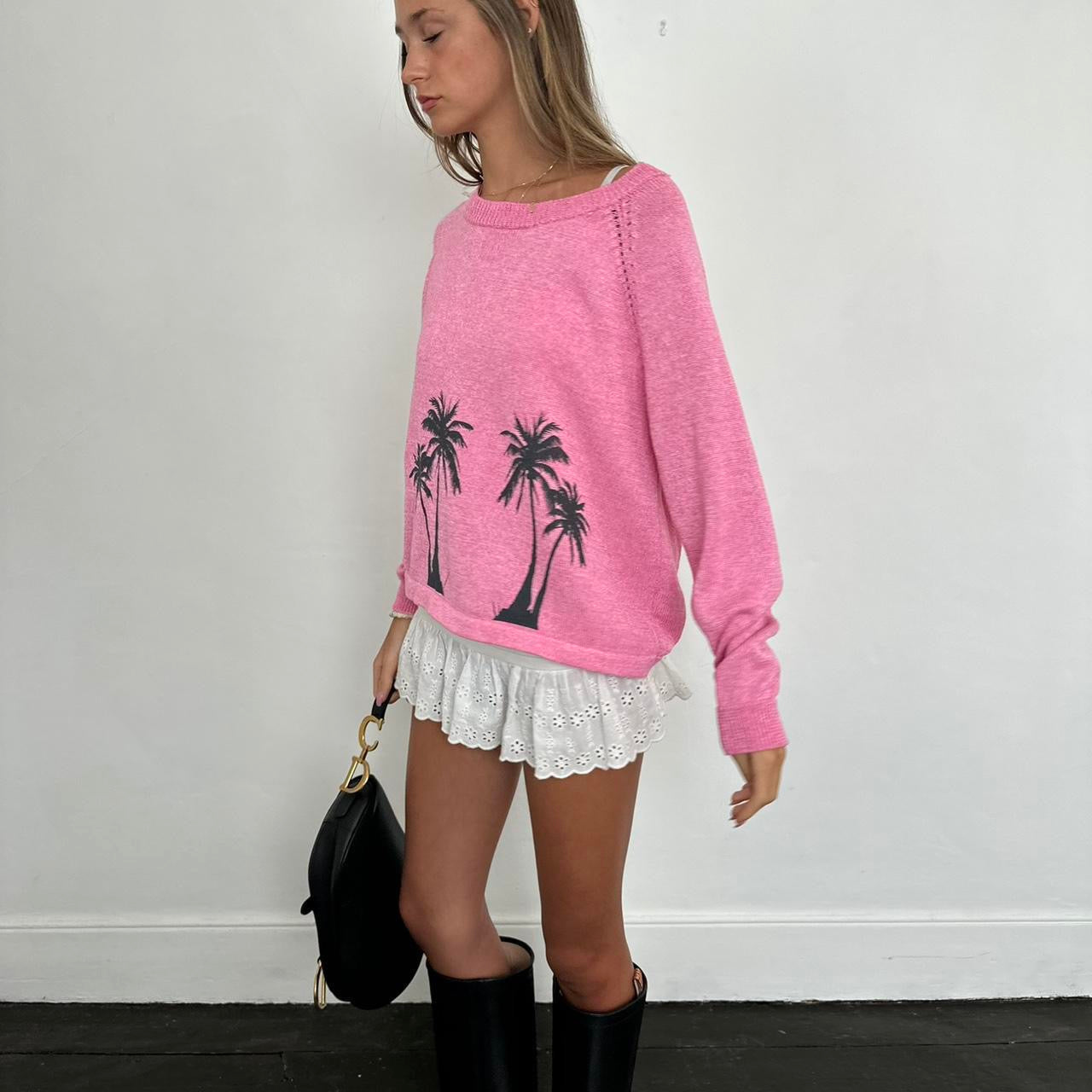 Vintage knitted palm tree sweater