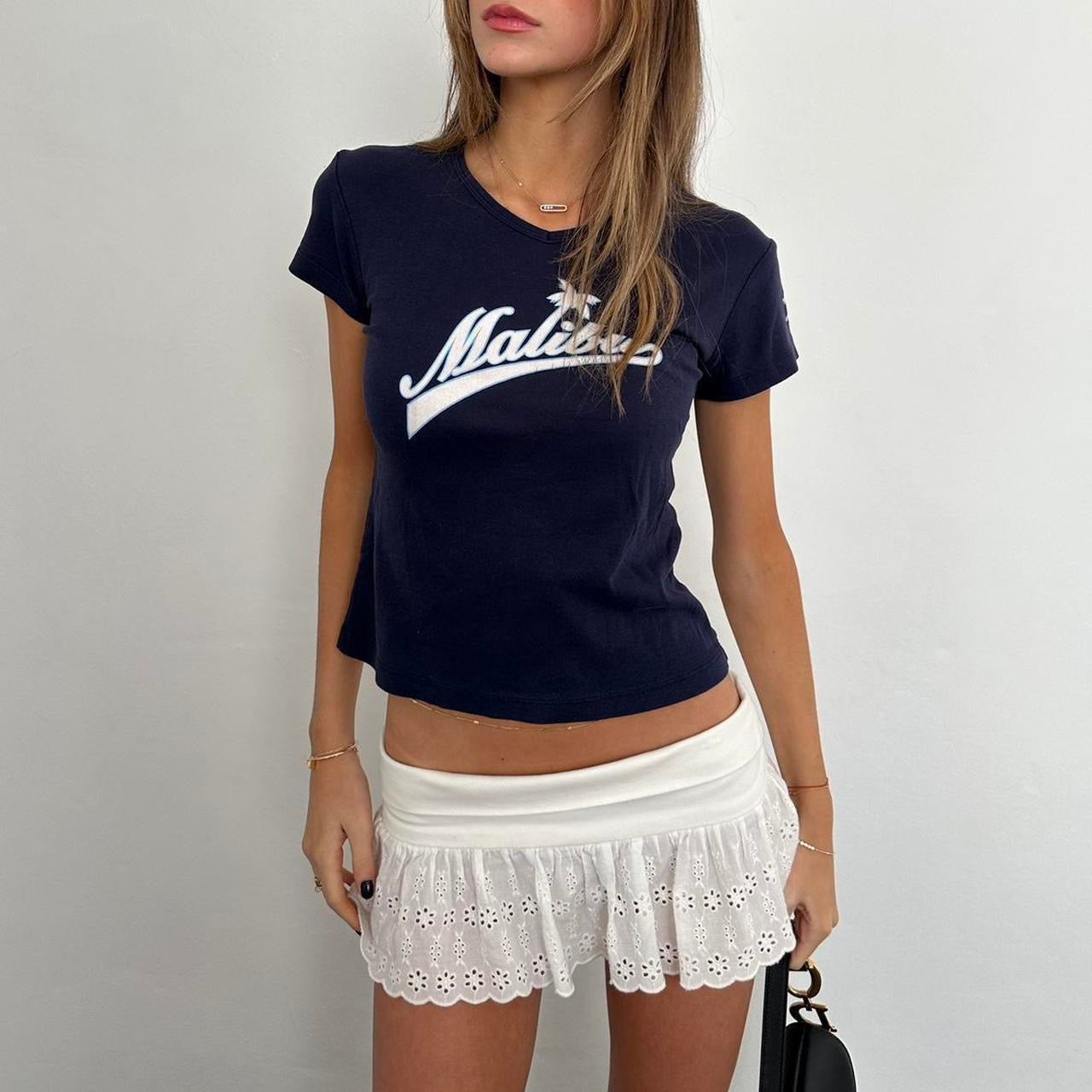 Vintage navy 90s Malibu baby tee