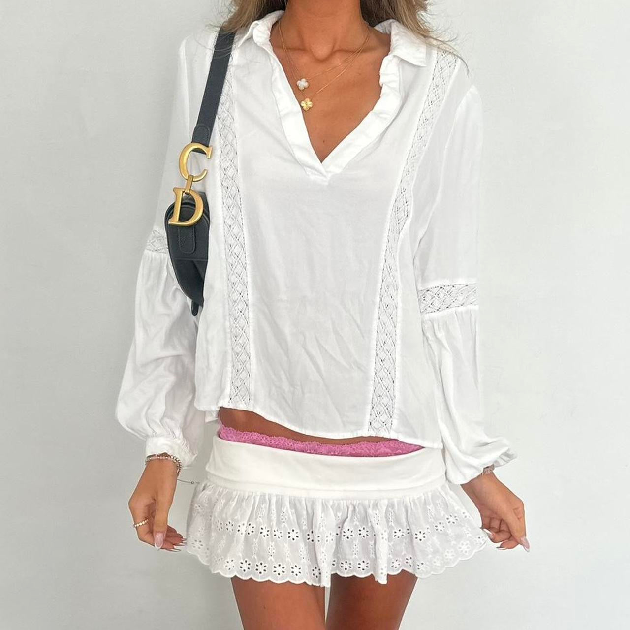 Vintage boho white blouse