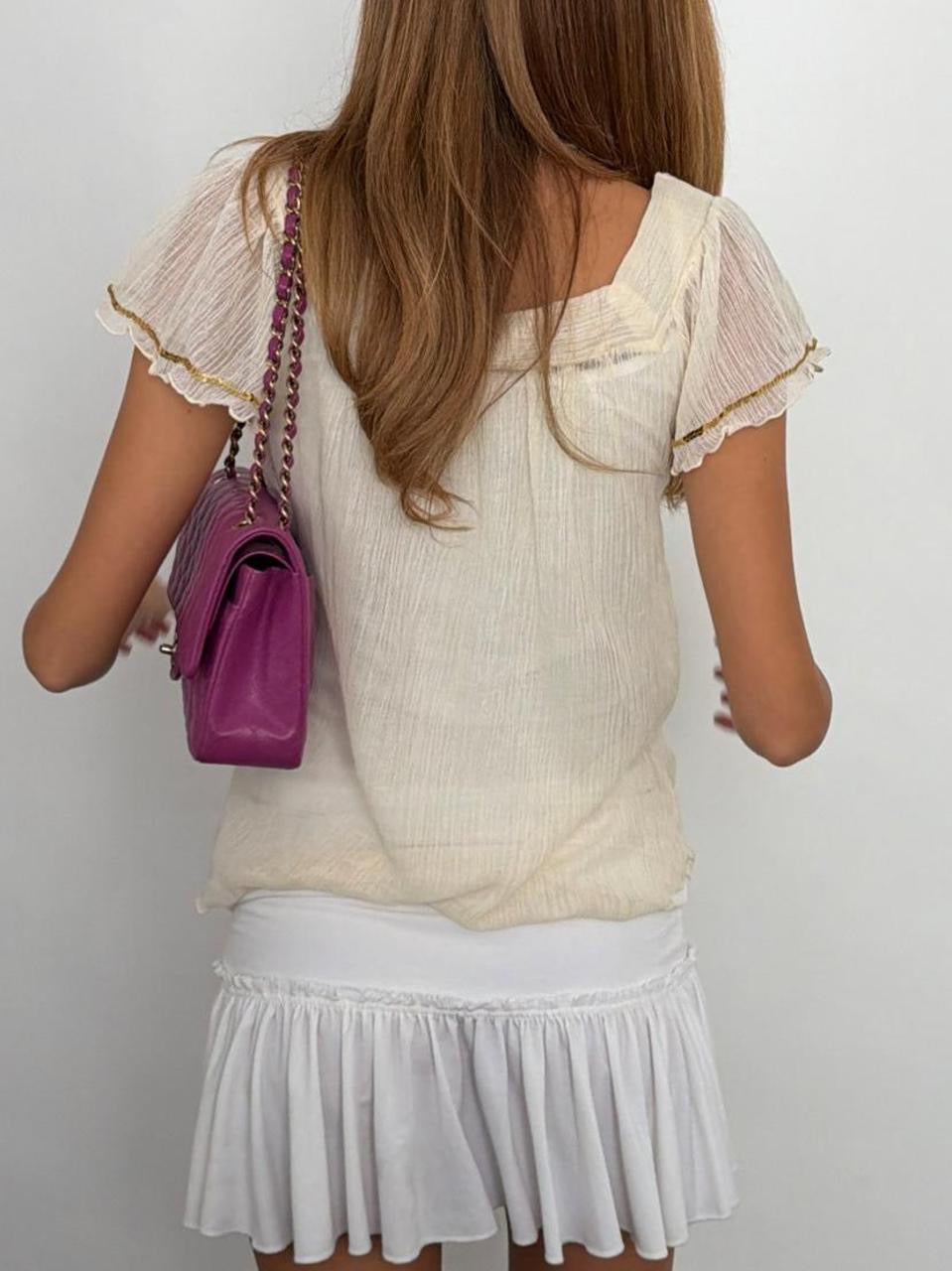 Vintage 00’s cream sheer blouse top
