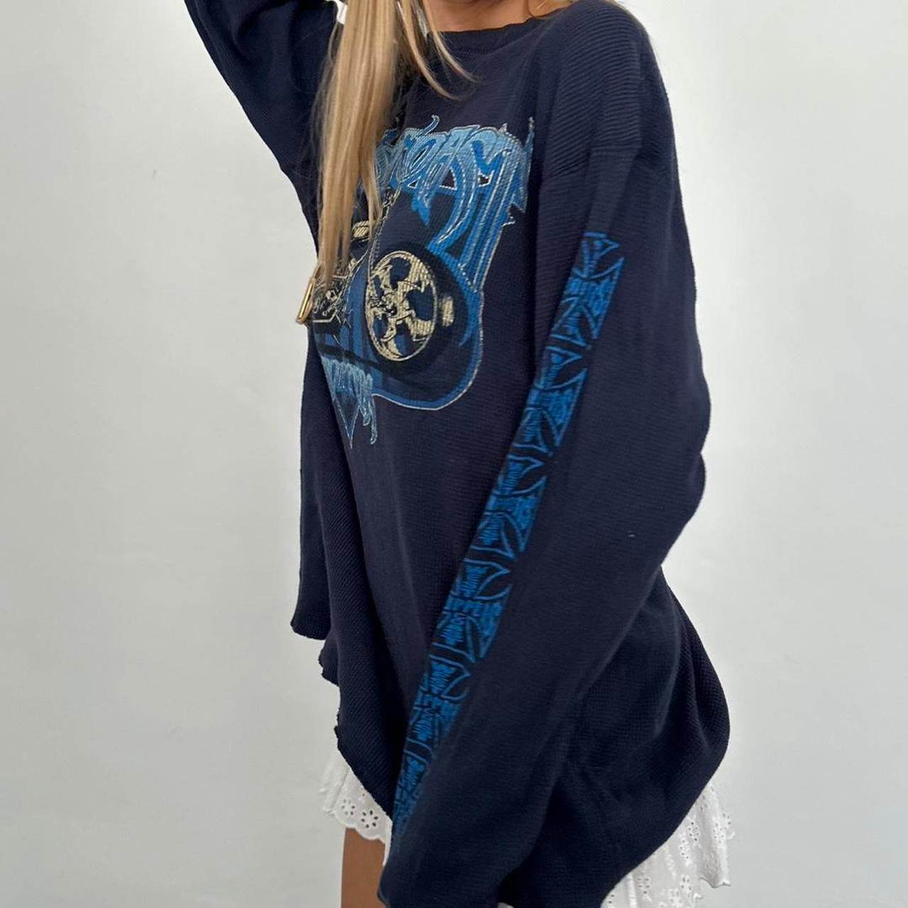 Vintage 90’s West Coast Choppers waffle long sleeve top