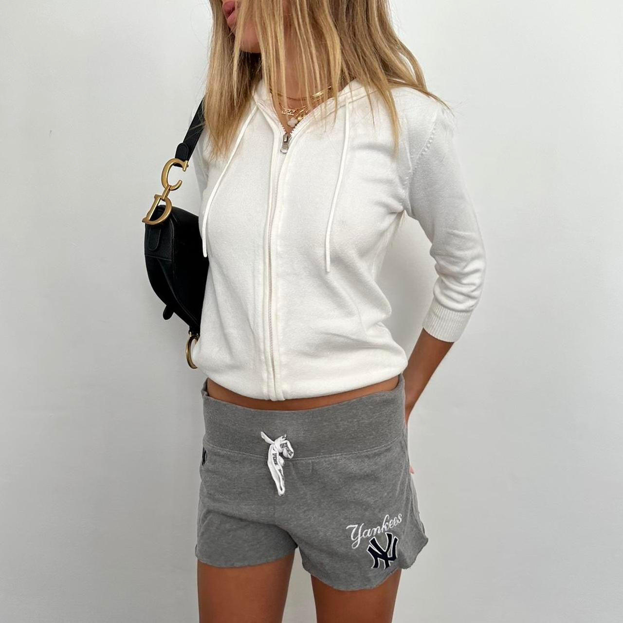 Vintage white zip up soft hoodie