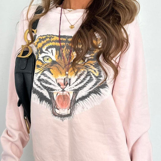 Vintage 2000s tiger pink sweatshirt