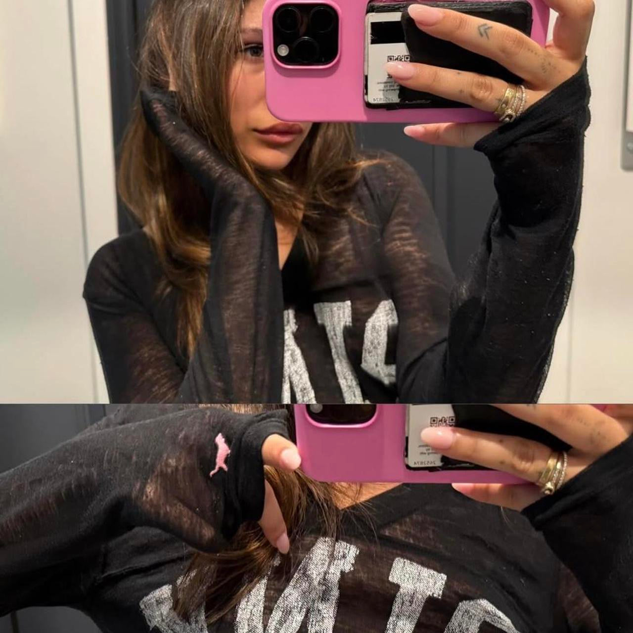 Vintage Victoria’s Secret wolf black graphic long sleeve top