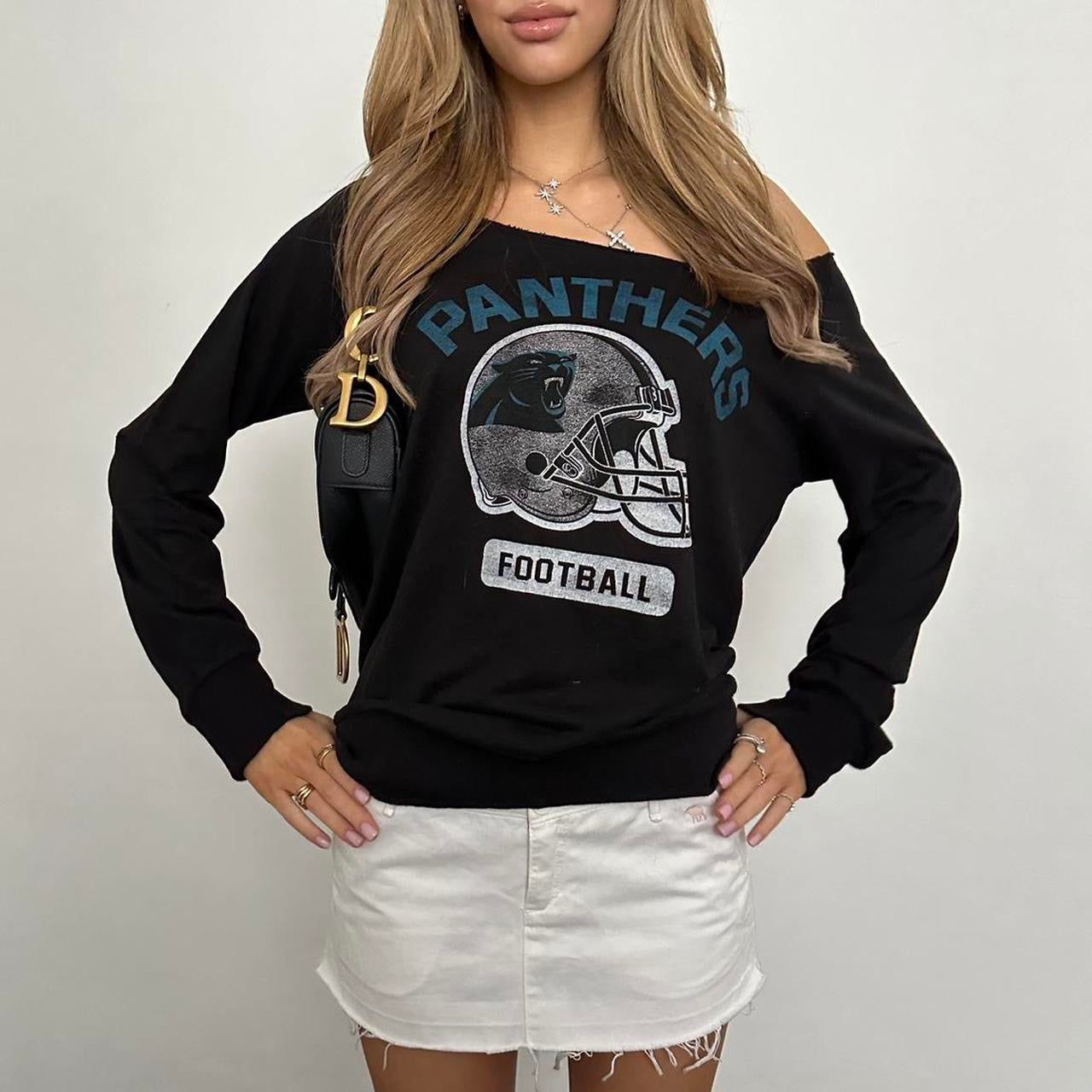 Vintage sporty football off shoulder sweater ♡