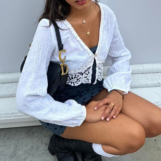 Vintage white cardigan layering top