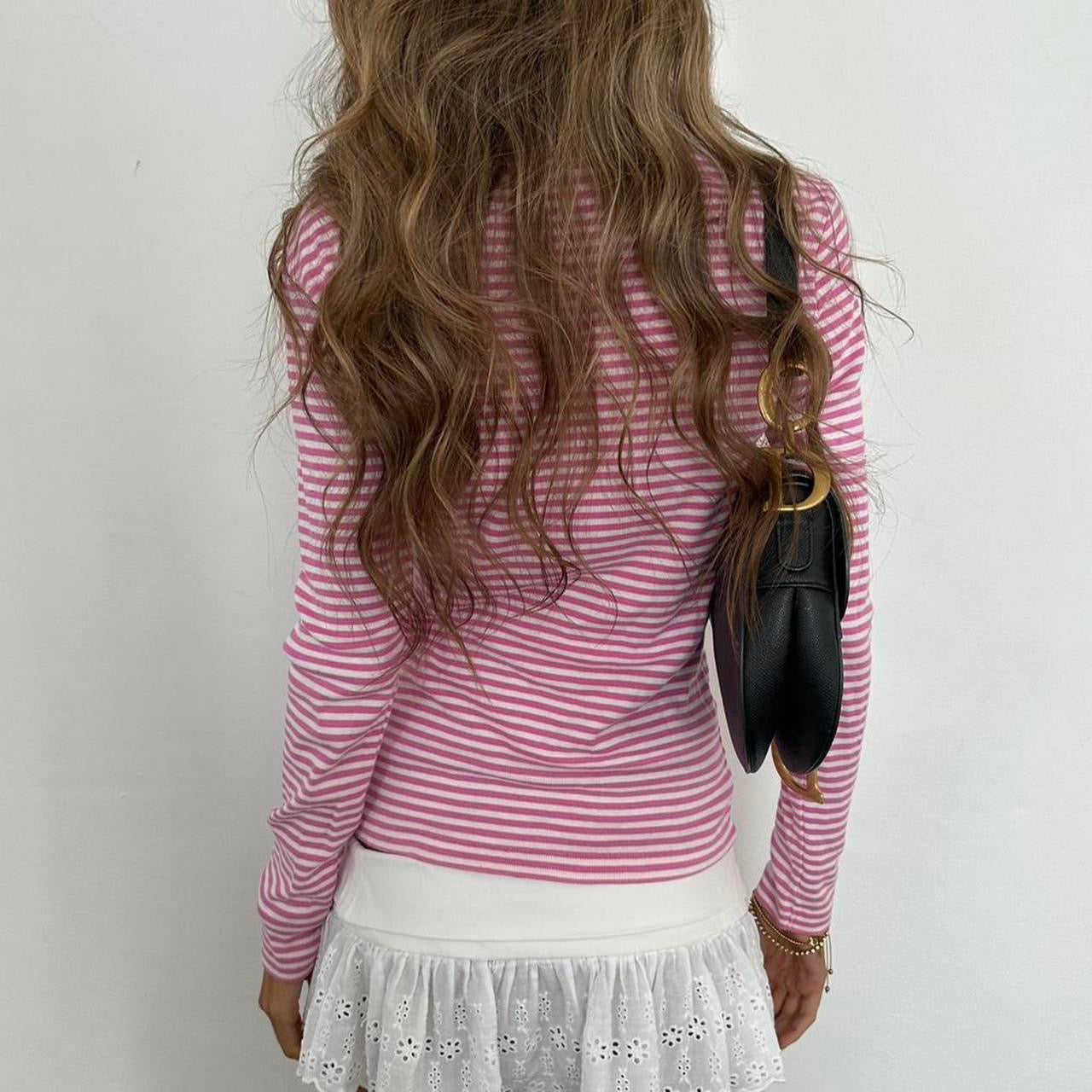 Vintage 90’s Polo Ralph Lauren pink striped long sleeve top
