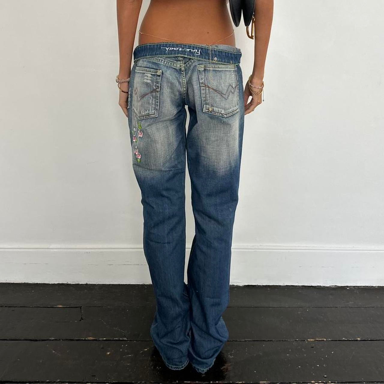 Vintage rare palm tree surf girl jeans