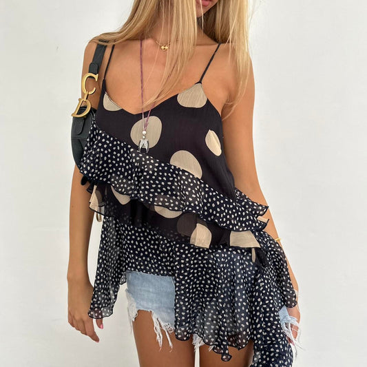 Vintage 2000’s polka dot asymmetrical top