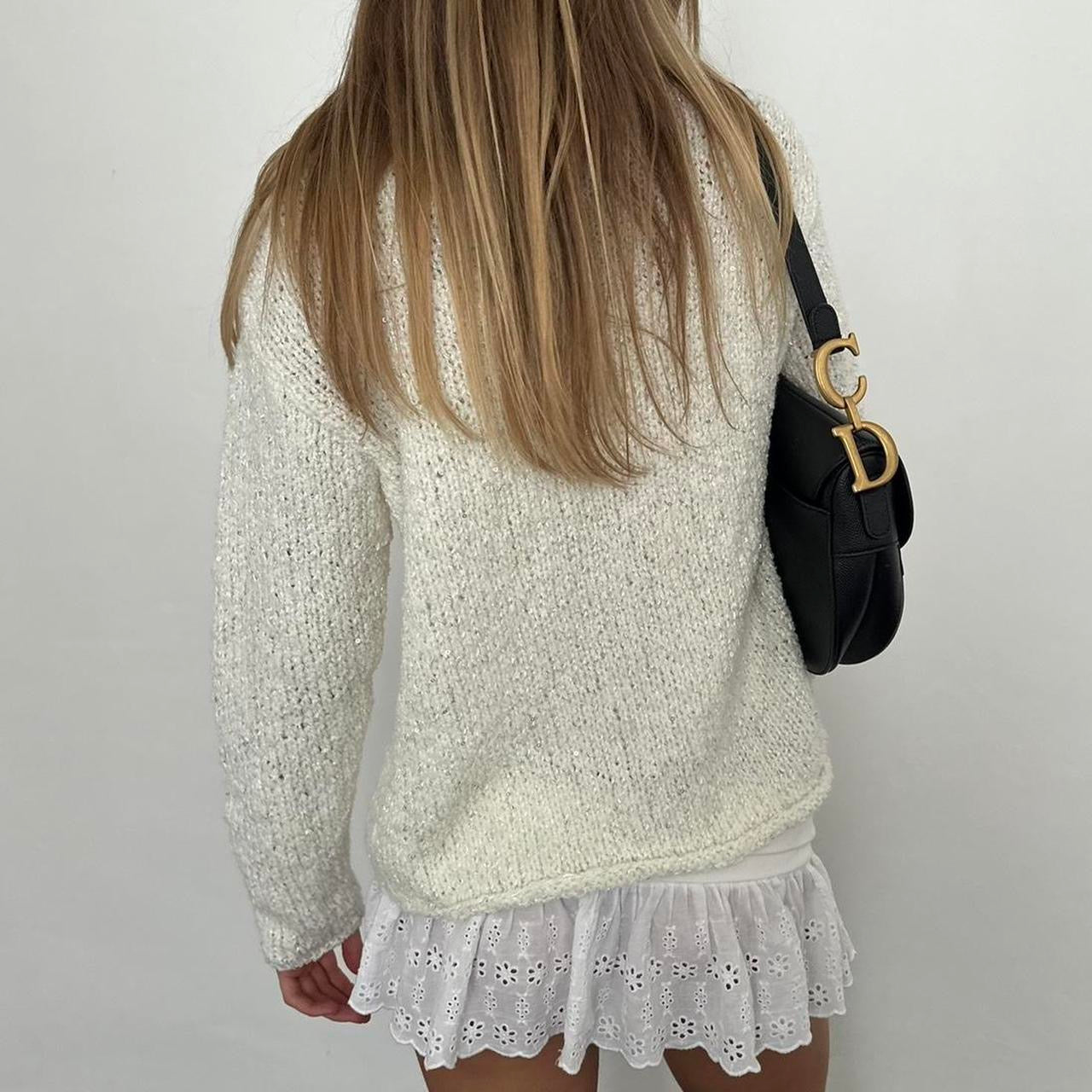 Vintage 90’s white knit cardigan top