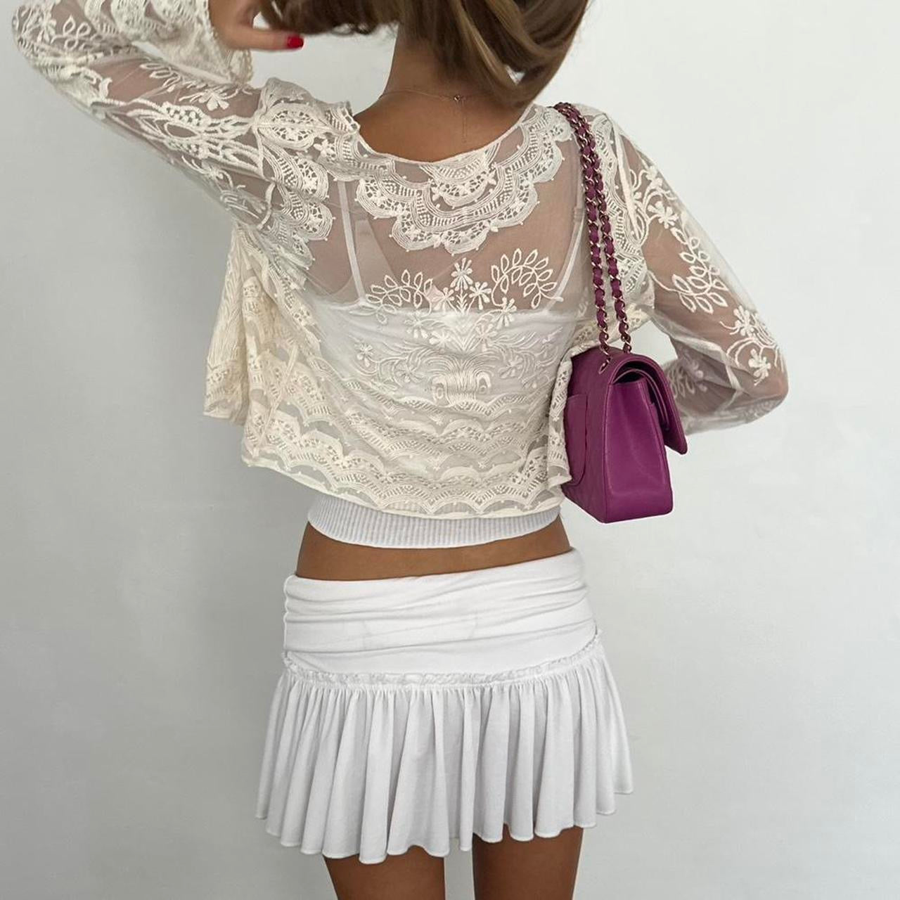 Vintage 00s lace boho cardigan top