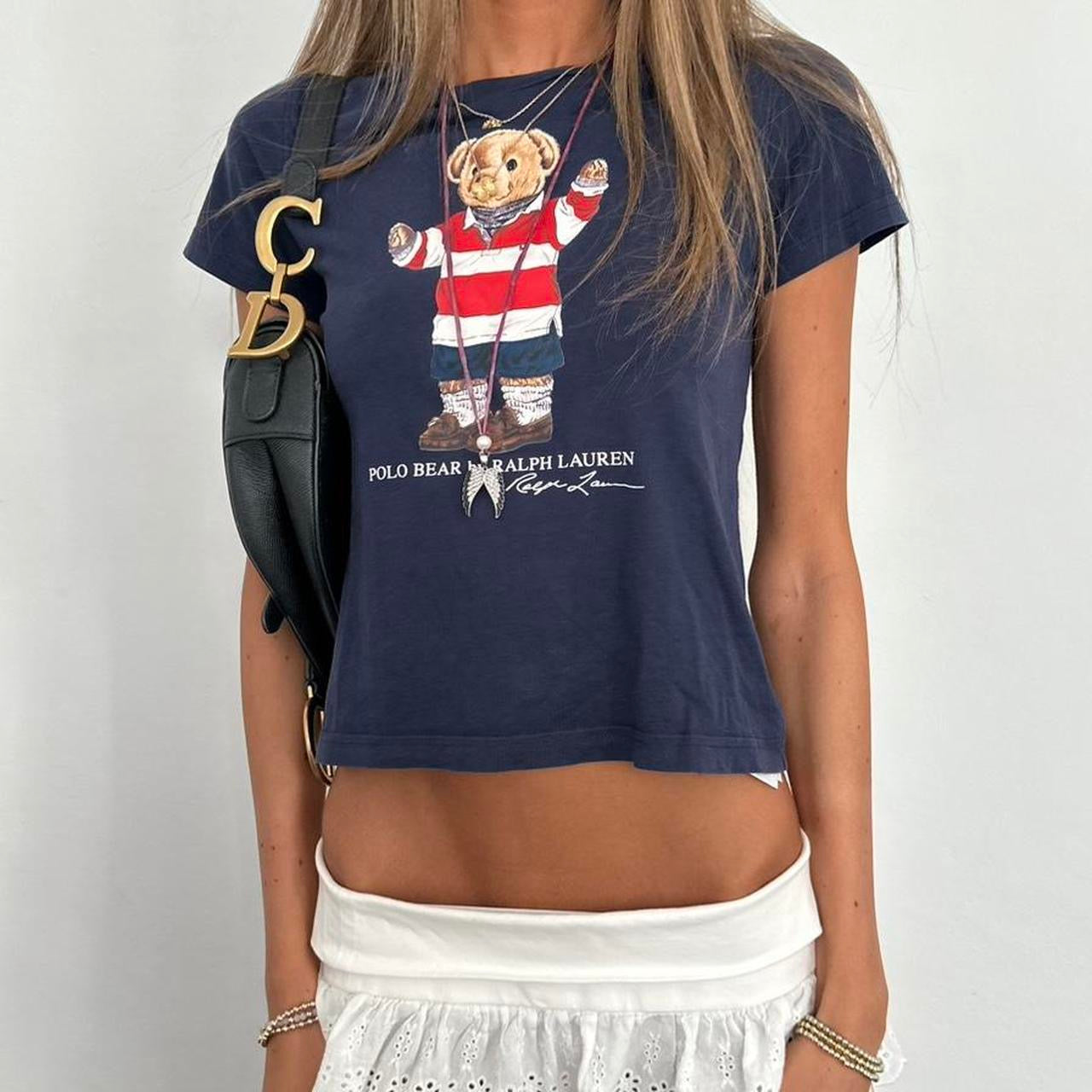Vintage navy Ralph Lauren bear baby tee