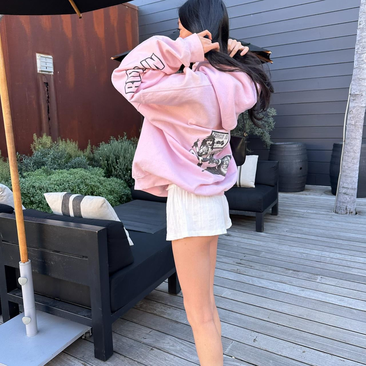 Vintage 90’s motorbike pink rare hoodie